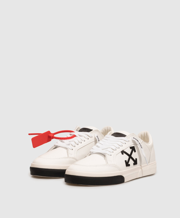 Off-White Белые кожаные кроссовки Vulcanized M293C9L002 изображение 2