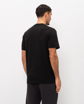 Moncler Чорна футболка з фактурним принтом логотипа L10918C000678390T