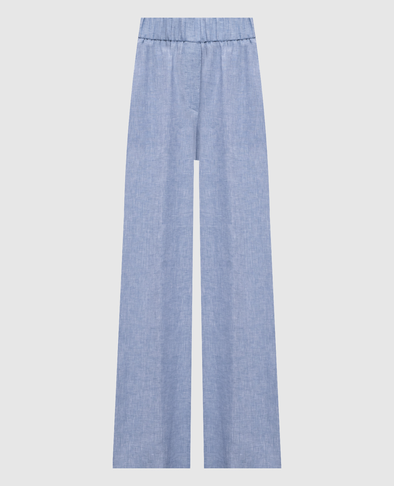 

Голубые брюки из льна, Голубой, Широкие брюки