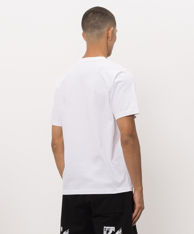 Off-White Белая футболка с вышивкой логотипа Off 44MAA16MF26J006 изображение 4