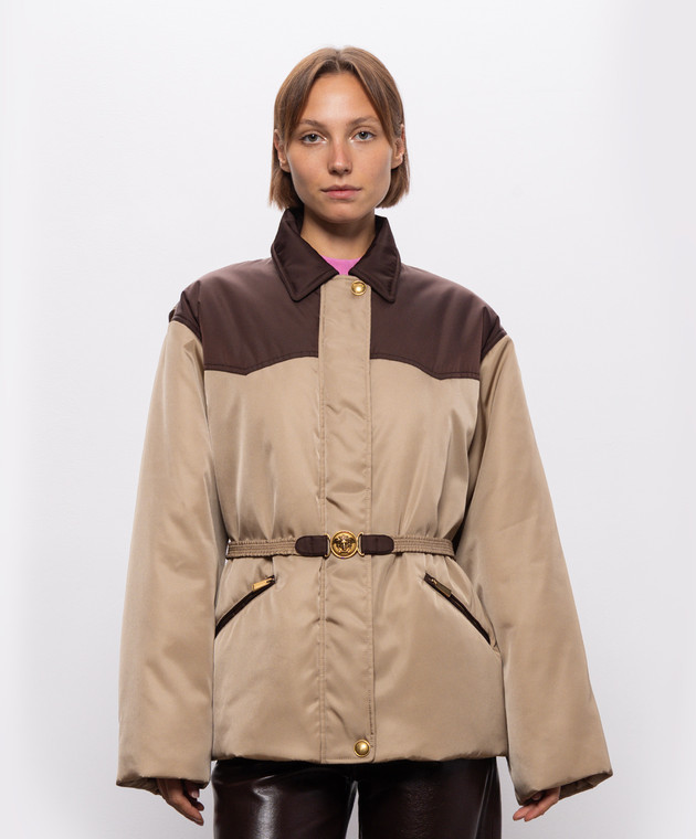 Versace Бежева куртка з поясом 10270091A18782 зображення 3