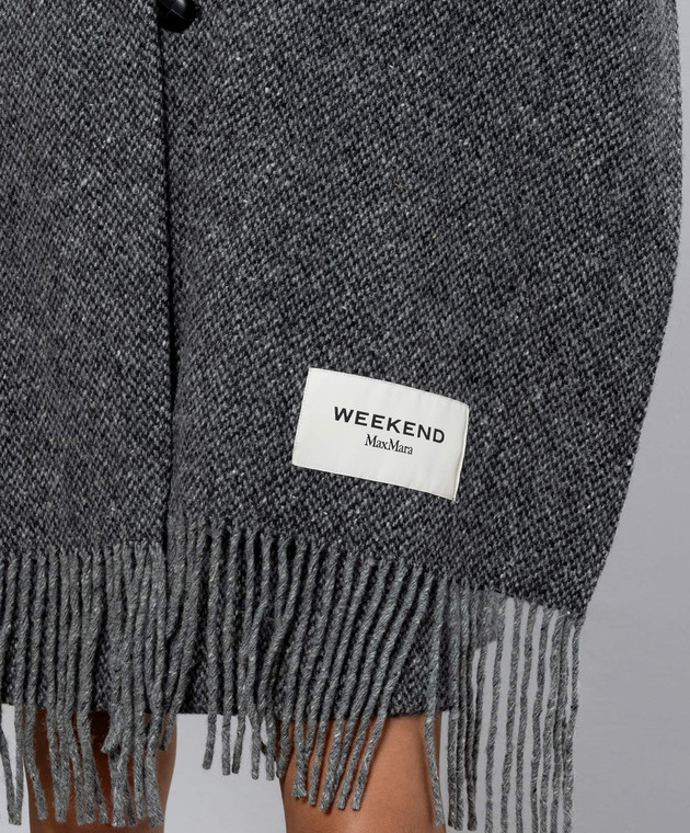 Max Mara Weekend Сіре пальто LATINO з вовни з шарфом WKDLATINO зображення 5