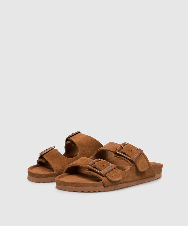 Colors of California Коричневые замшевые шлепанцы SLOFI HCBIO56N изображение 2