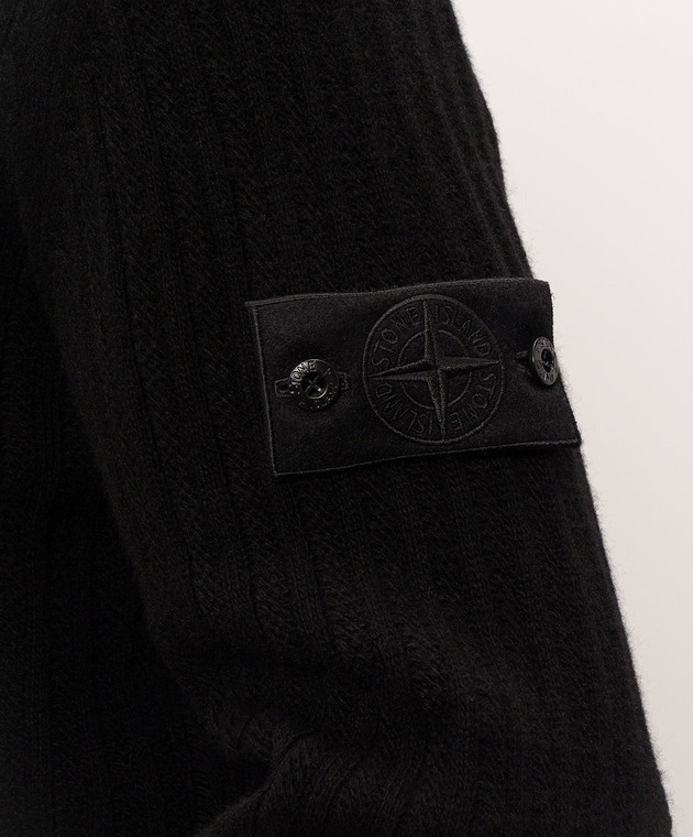 Stone Island Чорний кардиган з вовни та кашеміру L2S155100054S00FL зображення 5