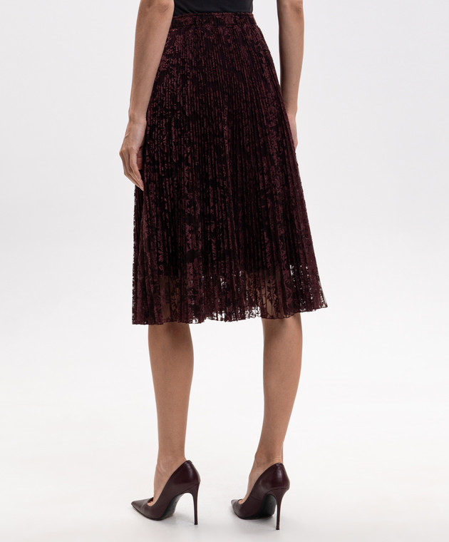 Ermanno Scervino Бордовая юбка с вышивкой D492O370EYF изображение 4