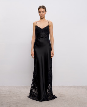 Ermanno Scervino Чорна сукня максі з мереживом D482Q311APXZV