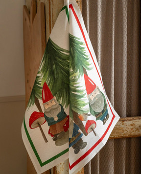 TESSITURA TOSCANA TELERIE Белое кухонное полотенце JOLLY ELF из льна NC240029020067