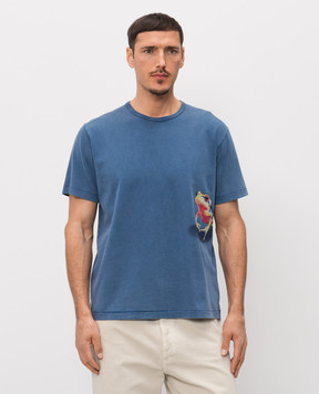 JW Anderson Синя футболка Peeking frog JT0316PG1937