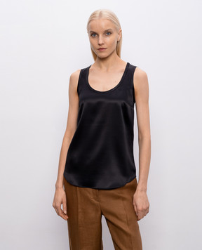 Brunello Cucinelli Черный топ из шелка MPC59E0600