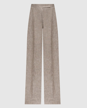 Max Mara Бежевые брюки DESERTO из льна MXMDESERTO