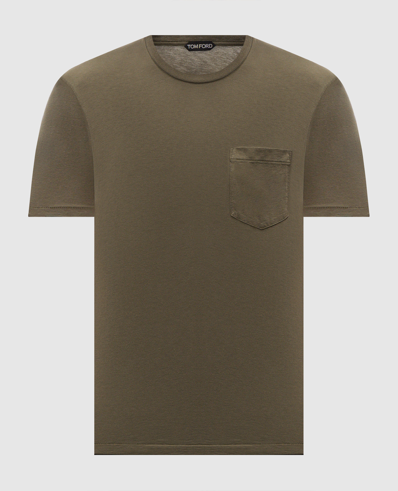 Футболка цвета хаки с шелком