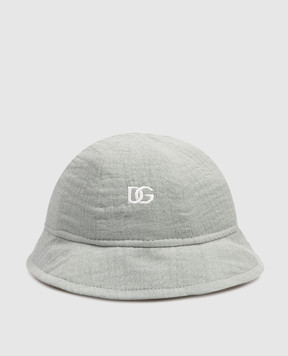 Dolce&Gabbana Детская зеленая панама с вышивкой монограммы LN5H74FU5YU