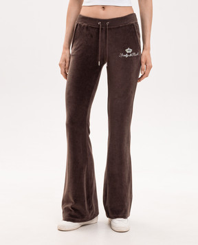 Sporty & Rich Коричневые велюровые спортивные штаны Juicy PA067716689BR03
