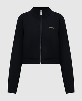 Off-White Черная спортивная куртка Arrow Leaves 2BE008S26FLE001