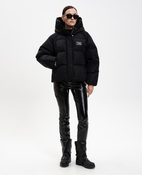 Dolce&Gabbana Чорна стьобана куртка з логотипом F9R19TGDBWM