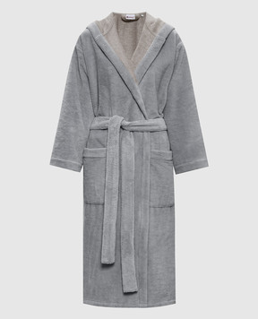 Symbol Home Сірий махровий халат з капюшоном BAMBOOSPONGEBATHROBE