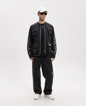 Off-White Черный лонгслив Chain Arrow Diagonal 44MAB09CS26J001
