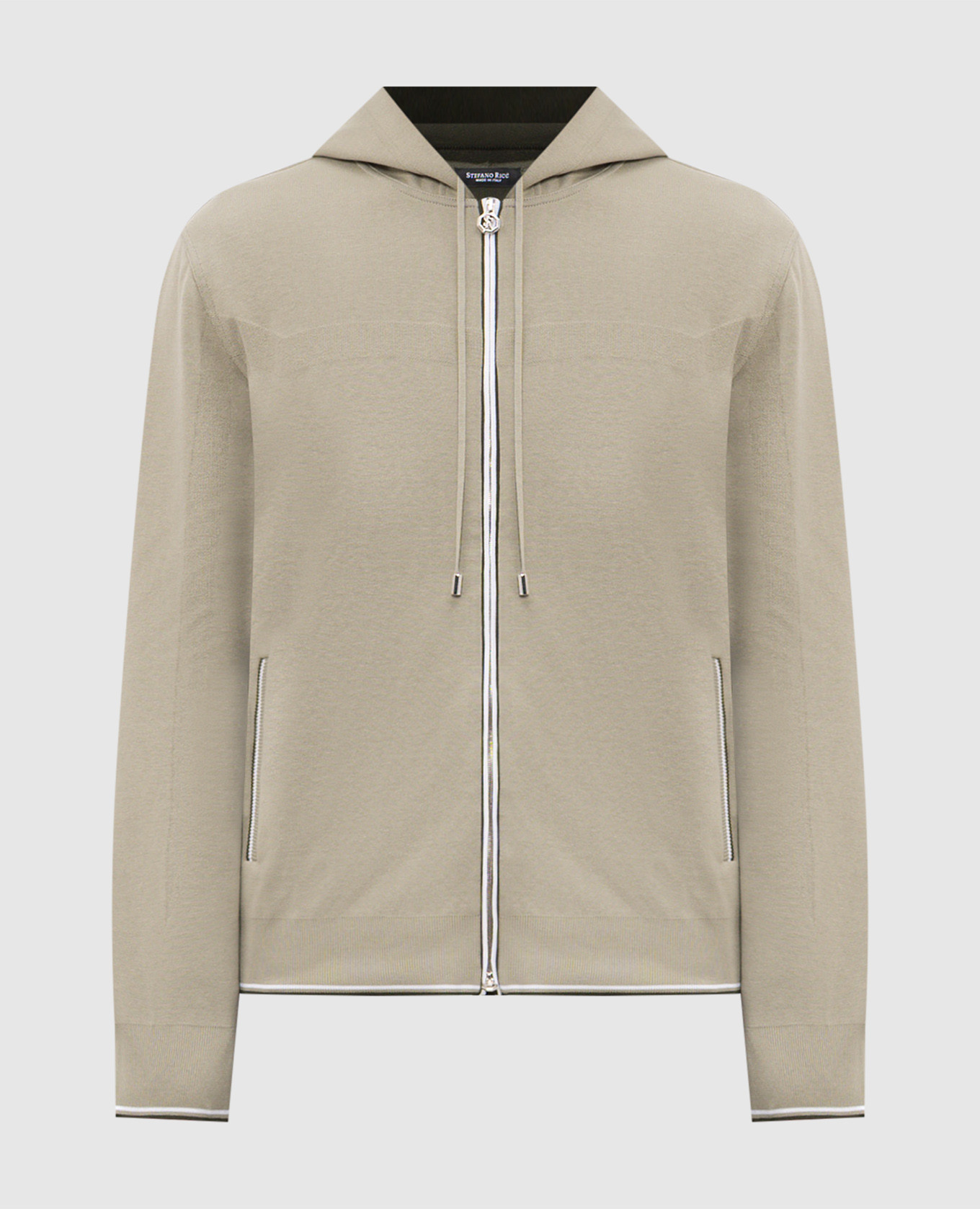 

Зеленая спортивная куртка с контрастным окантованием, Зеленый, Спортивные куртки