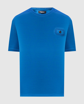 Stefano Ricci Голубая футболка с вышивкой логотипа MNH6104960TE0001