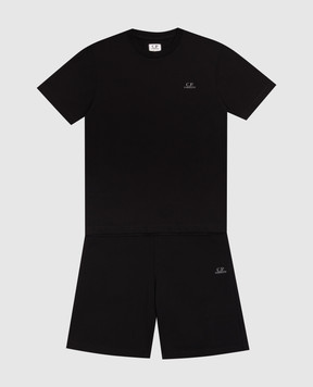 C.P. Company Дитячий чорний костюм з принтом логотипа CMG005LAA171014