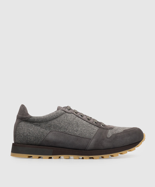 ISAIA Серые комбинированные кроссовки RUNB07PLT07