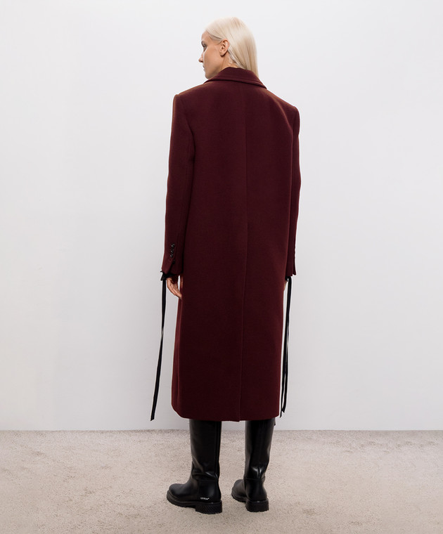 Ann Demeulemeester Бордовое пальто Aldina с шерстью B0014262FA510 изображение 4