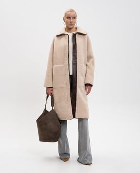 Babe Pay Pls Бежева дублянка з контрастним окантуванням 2541CURLY