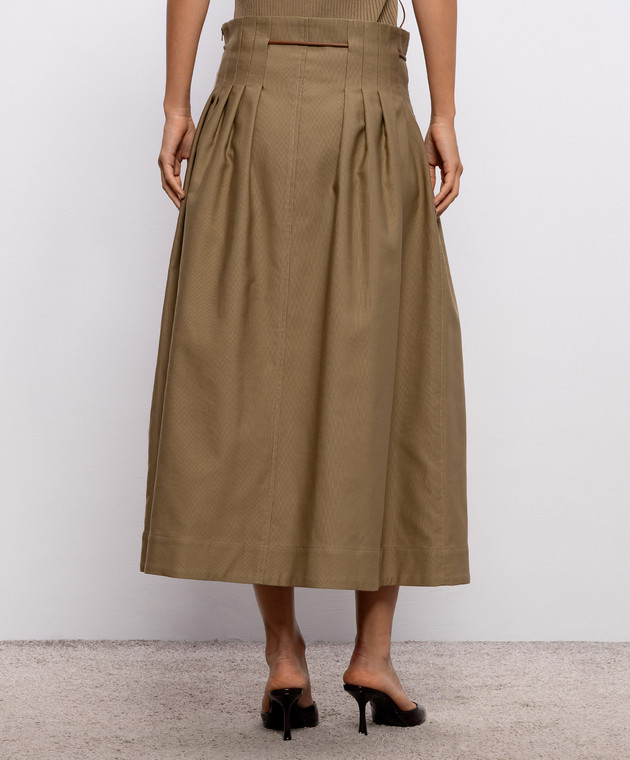 Max Mara Юбка TEMPIO цвета хаки с поясом MXMTEMPIO изображение 4