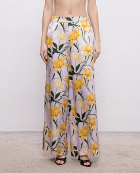 Christy Lynn Штани Marta із шовку в квітковий принт CLP52BF10