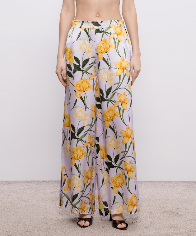 Christy Lynn Штани Marta із шовку в квітковий принт CLP52BF10 зображення 3