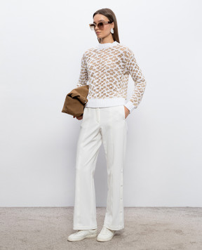 Peserico Білий джемпер з льоном A99103F039308A