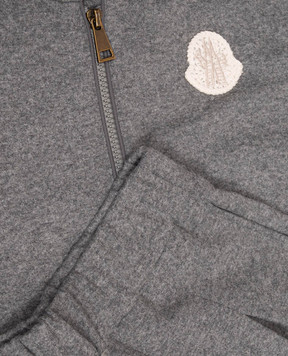 Moncler ENFANT Детский серый костюм с шерстью L29548M0000589B0Y
