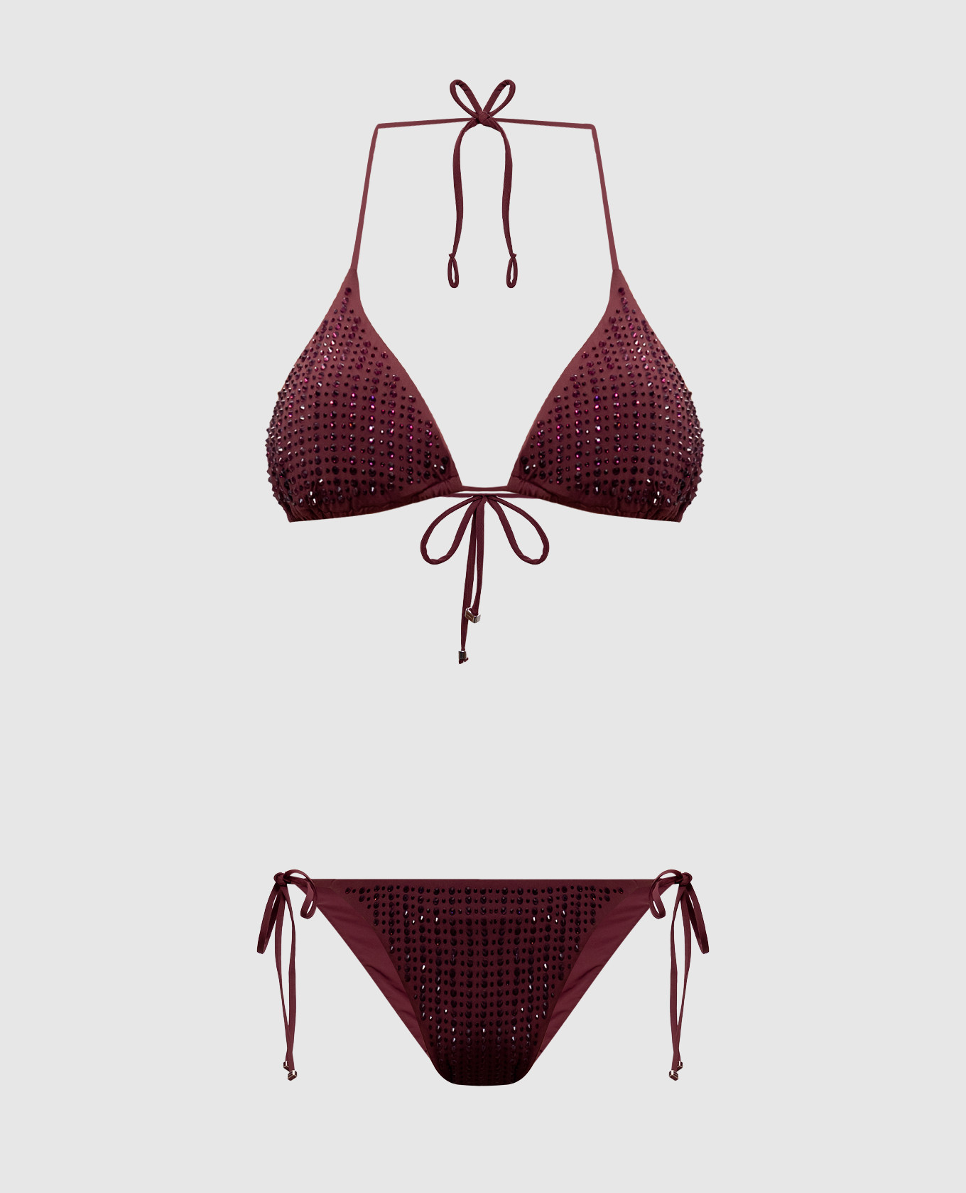 Бордовый купальник MALIBU с кристаллами