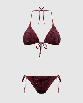 Venuja Бордовый купальник MALIBU с кристаллами BI005A