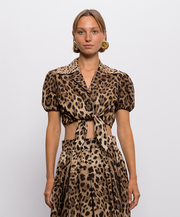 Dolce&Gabbana Топ в леопардовый принт F5T66THS5E3 изображение 3