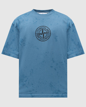 Stone Island Блакитна футболка з принтом K2S152100021S0235
