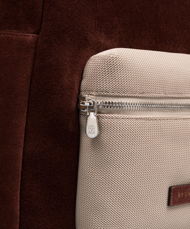 Brunello Cucinelli Дитячий коричневий замшевий рюкзак BSFNTB135 зображення 4