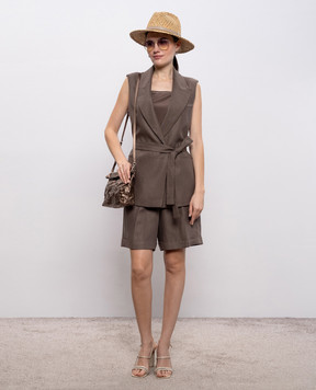 Peserico Коричнева майка із шовку A08921D07325