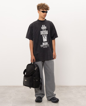 Balenciaga Чорна футболка з принтом 850345TVVK2