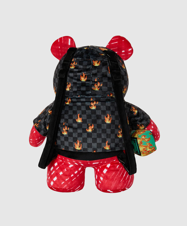 Sprayground Детский красный рюкзак DIABLO SCRIBBLE FIRE MONEYBEAR в форме медведя 910B8696NSZ изображение 3