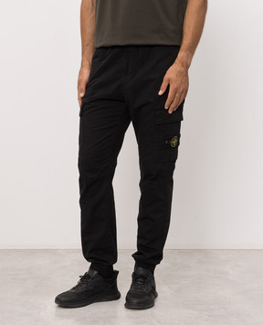 Stone Island Чорні джогери-карго з патчем логотипа L2S153100033S0014