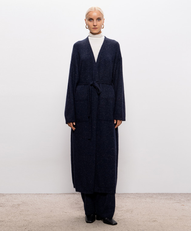 Fabiana Filippi Синий удлиненный кардиган с шерстью MAD216F088M258 изображение 3