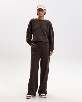 Twinset Коричневый свитшот с акцентными швами 262TP272A