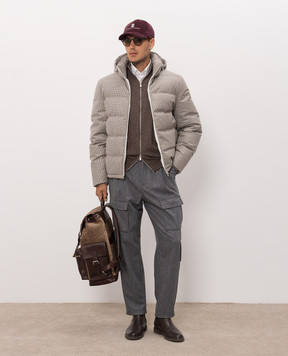 Brunello Cucinelli Штани-карго сірого кольору з вовни M038PF3010