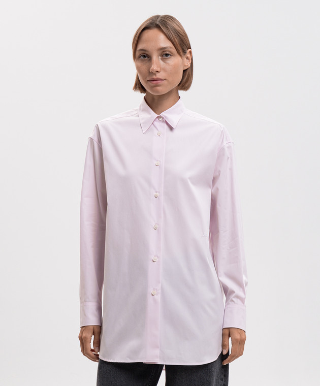 Jil Sander Розовая рубашка с вышивкой монограммы J02DL0319J45342 изображение 3