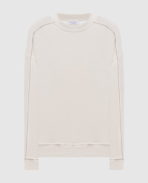 Brunello Cucinelli Свитшот цвета айвори с цепочкой мониль MN05NB2R00