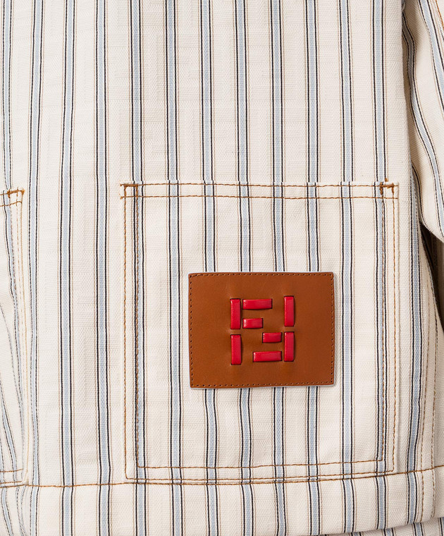 Fendi Бежева куртка в смужку FLF856AOHT зображення 5