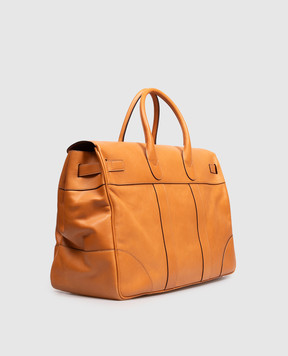 Brunello Cucinelli Коричнева шкіряна дорожня сумка Country MBTGBU071