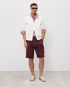 Brunello Cucinelli Бордова сорочка з льону MM6840627