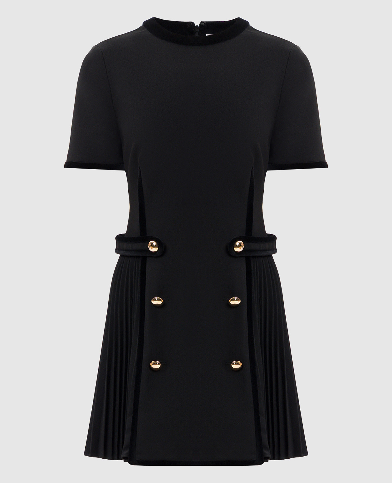 

Черное платье мини с плёсированием, Черный, Повседневные платья